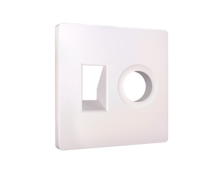 Лицевая панель Alfa (Жемчуг) для компьютерной/телефонной + TV розетки RJ-45/RJ-11 Quant Ambrella Volt AP2125