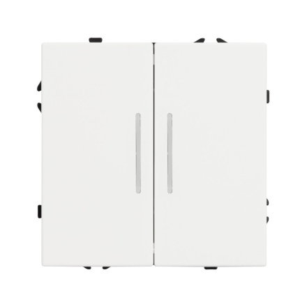 Механизм выключателя двухклавишный проходной Arlight LED SWT-NOBE-MKP2-SFPL-L-WH (230V, 10A) 054240