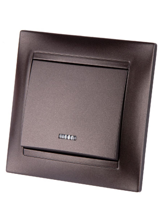 Выключатель одноклавишный с подсветкой Лама TDM Electric SQ1815-0504