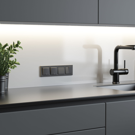 Розетка влагозащищенная с заземлением с защитной крышкой и шторками Werkel графит W1171264 4690389194429 a063105