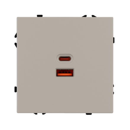 Механизм розетки с быстрой USB зарядкой Arlight SCT-NOBE-MUAC-SFPL-FC-CA (65W, QC3) 059446
