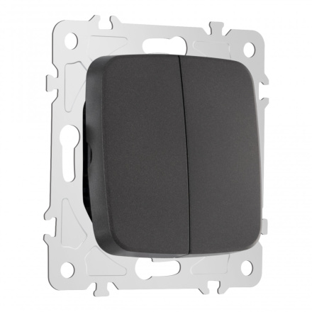 Выключатель двухклавишный проходной Arte Milano 205.32-2.black