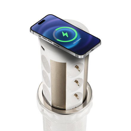 Блок розеток 17 (12 секций и USB type A+C) беспроводная зарядка Mebax 00-00002600