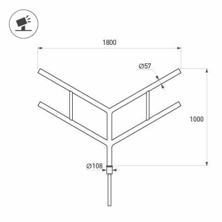 Кронштейн Arlight OXOR-SY4-1800x108-L1000 BLACK 051661