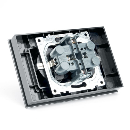 Розетка 2-местная с/з с защитной шторкой Stekker Катрин 39516