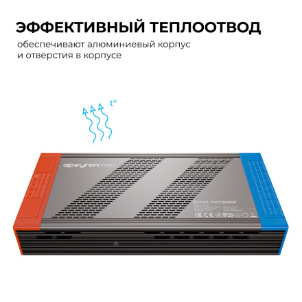 Блок питания Apeyron PRO 24В, 1000Вт, 170-265В, 41,7А, IP20 03-222