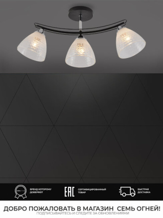 Люстра на штанге Seven Fires Dzhoun SF3382/3C-BK-CR-WT