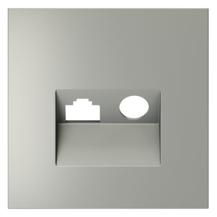 Накладка для розетки TV+RJ45 кат. 6 Voltum S70 (сталь) VLS002705