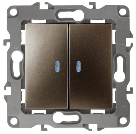 Выключатель двойной с подсветкой Эра 12-1105-13 Б0019292