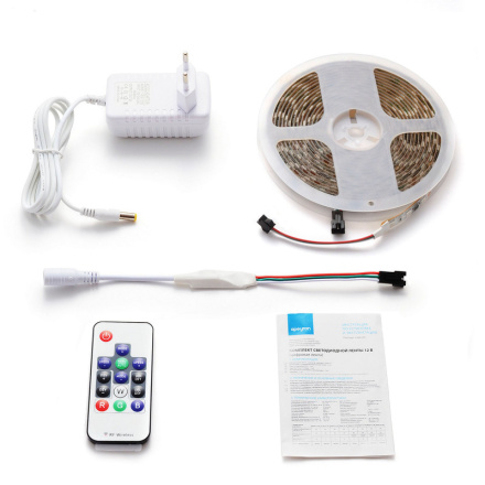 Комплект цифровой светодиодной ленты Apeyron 12В 5050 14,4Вт/м RGB 5м IP65 85ЦЛ