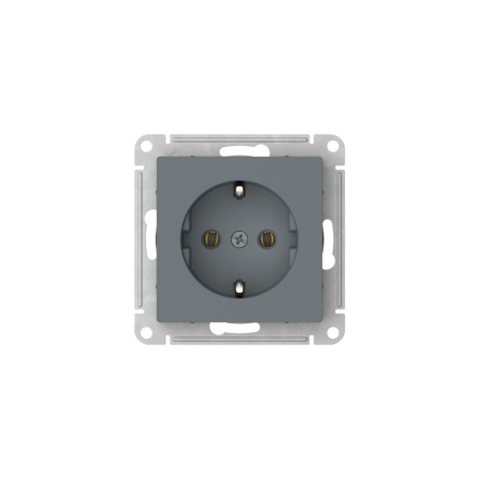 Розетка с заземлением, 16А, мех., быстрозажим. Клем Systeme Electric AtlasDesign Грифель