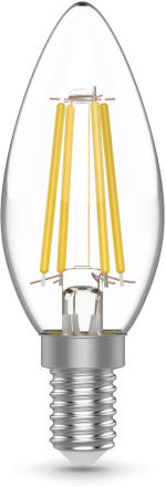 Светодиодная филаментная лампа Gauss Basic Filament E14 4W 4000K свеча 50312242