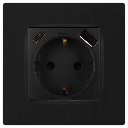 Розетка со шторками с USB type-A+C Эра 12-4108-05 Б0067707