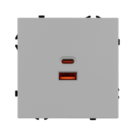 Механизм розетки Arlight с быстрой USB зарядкой SCT-NOBE-MUAC-SFPL-FC-IS (65W, QC3) 059447