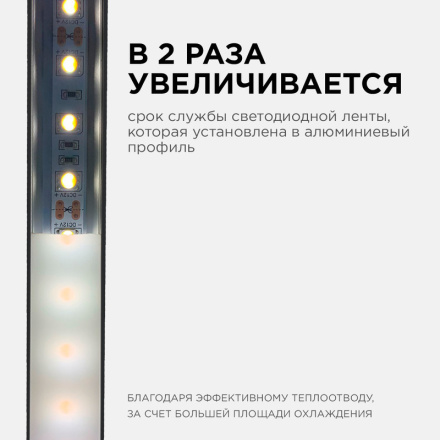 Комплект алюминиевого профиля с рассеивателем Apeyron 08-05-ЧБ-03