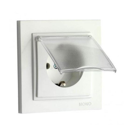 Розетка с заземлением с крышкой Mono Electric Despina 16А 250В белый 102-190021-118