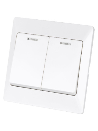 Выключатель двухклавишный с подсветкой Ильмень TDM Electric SQ1823-0004