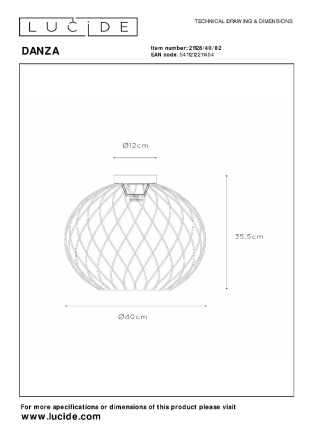 Потолочный светильник Lucide Danza 21128/40/02