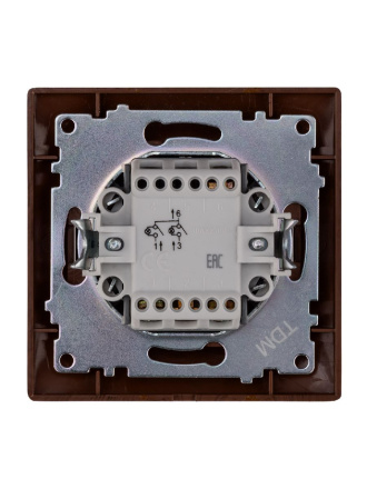 Выключатель двухклавишный с подсветкой Лама TDM Electric SQ1815-0405