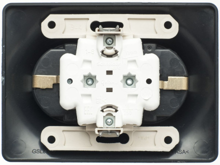 Розетка 2-ая с/з, 16А (в сборе) Systeme Electric Glossa Антрацит GSL000724