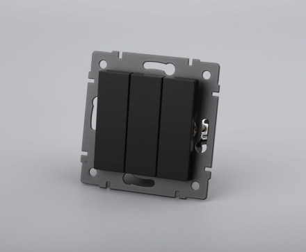 Механизм выключателя трехклавишный непроходной Arlight SWT-MK03-PL-BK-V (250V, 10A) 049897