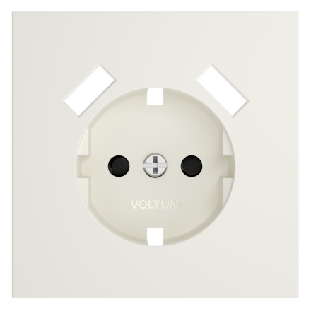 Накладка для розетки с заземлением и защитными шторками, с USB A+A Voltum S70 (хлопок) VLS000913