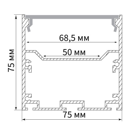 Профиль алюминиевый Feron накладной/подвесной с отсеком для БП 10376