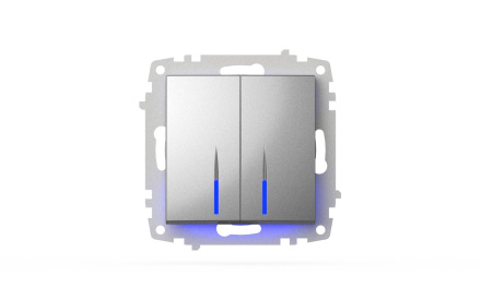 Выключатель двухклавишный с подсветкой ELBI Zena Vega 609-011000-203
