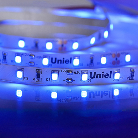 Светодиодная лента Uniel ULS-M11-2835-60LED/m-8mm-IP20-DC12V-4,8W/m-5M-BLUE PROFI катушка в герметичной упаковке