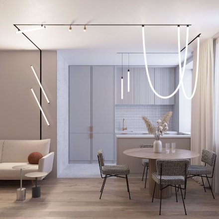 Трековый магнитный светильник Arlight MAG-ORIENT-TUBE-HANG-L500-7W Day4000 (BK, 360 deg, 48V) 041595