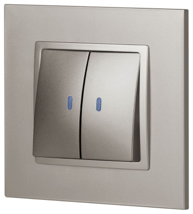 Выключатель двойной с подсветкой Эра Elegance 14-1105-16 Б0065789