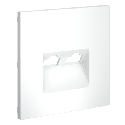 Накладка для розетки компьютерной двойной RJ45+RJ45 кат.6 Voltum S70 (белый матовый) VLS001402