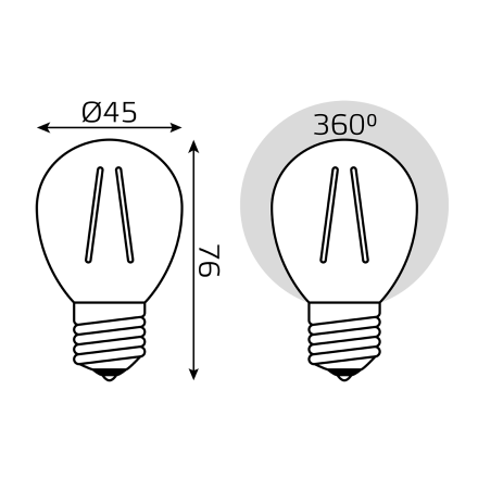 Лампа светодиодная Gauss Filament Elementary E27 12W 4100K 52222
