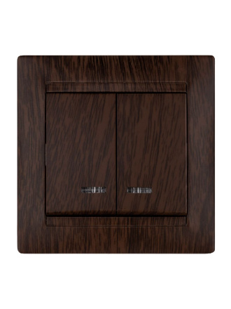 Выключатель двухклавишный с подсветкой Лама TDM Electric SQ1815-0405