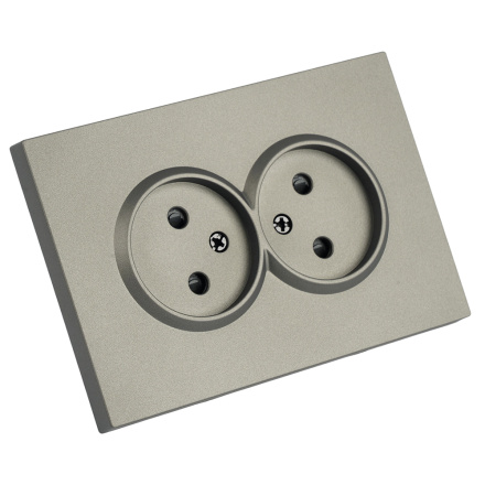 Розетка 2-местная с защитной шторкой Stekker Эмили б/з 250В 16А RST10-5116-09 антрацит soft touch 49929