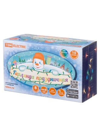 Светодиодная гирлянда TDM Electric СГ100MЗ10 250V разноцветная 8 режимов SQ0361-0041