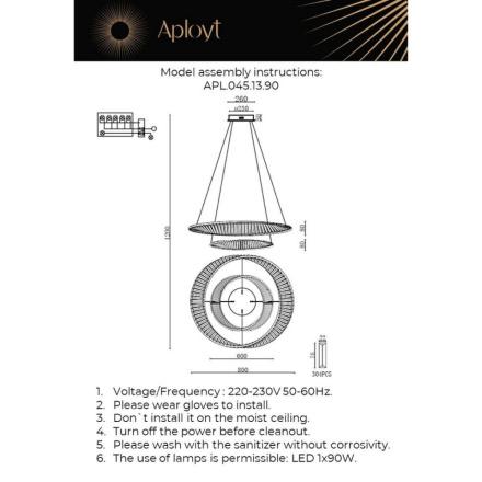Подвесная люстра Aployt Olimp APL.045.13.90
