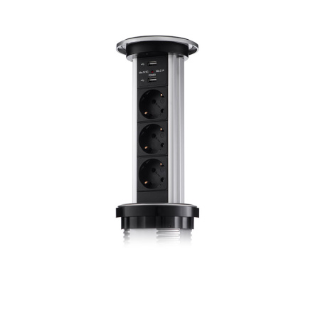 Сенсорный блок розеток LK (3 секции и 2 USB) Mebax 00-00001183