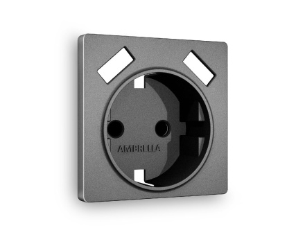 Лицевая панель для розетки с/з со шторками 2USB A+A Ambrella Volt Alfa AP6590