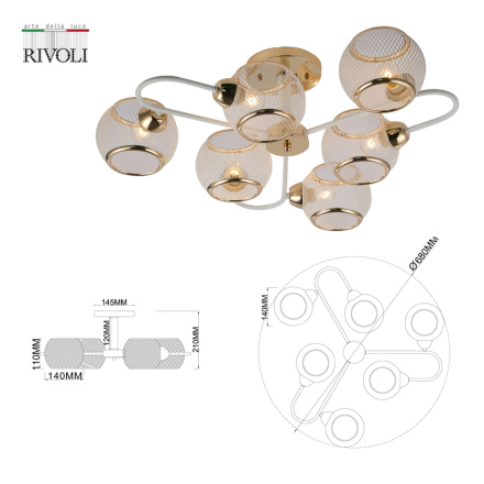 Люстра на штанге Rivoli Mortifera 3130-306 Б0054886