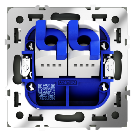 Розетка компьютерная двойная Voltum S70 VLS060208 (черный матовый)