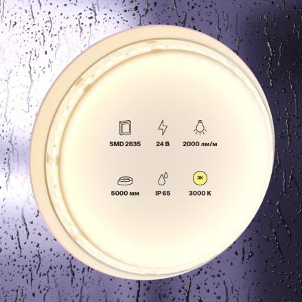 Светодиодная лента Maytoni Technical 24В 2835 20Вт/м 3000K IP65 10157