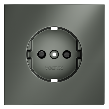 Накладка для розетки с заземлением и защитными шторками Voltum S70 (титан) VLS000706