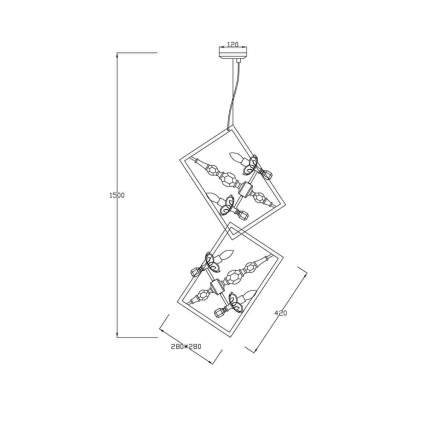 Подвесная люстра Lucia Tucci Inessa 3850.4 Silver
