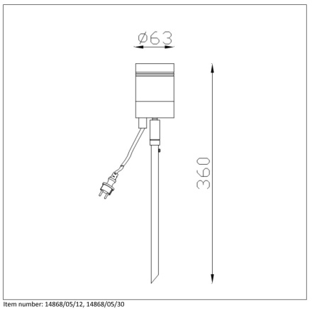 Ландшафтный светодиодный светильник Lucide Arne-Led 14868/05/12
