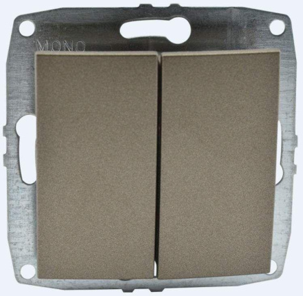 Выключатель двухклавишный Mono Electric Despina-Larissa 10А 250В бронза 500-002325-102