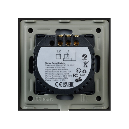 Выключатель сенсорный Arlight SWT-OMALI-S02-ZB-BK (250V, 10A, Zigbee) 050040