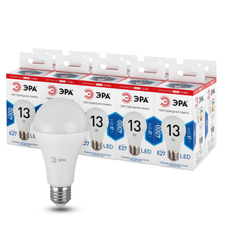 Лампа светодиодная Эра E27 13W 4000K LED A60-13W-12/48V-840-E27 Б0049098