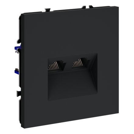 Розетка компьютерная двойная Voltum S70 VLS060207 (графит)