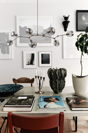 Подвесная люстра Delight Collection Bubble KG0579P-8 brass/smoky